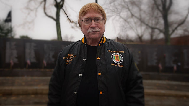 Veteran (Mike) looking into the camera