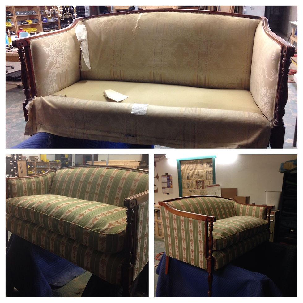 Traditional Settee Before and After