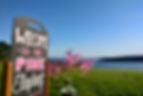Welcome board at The Pink Elephant