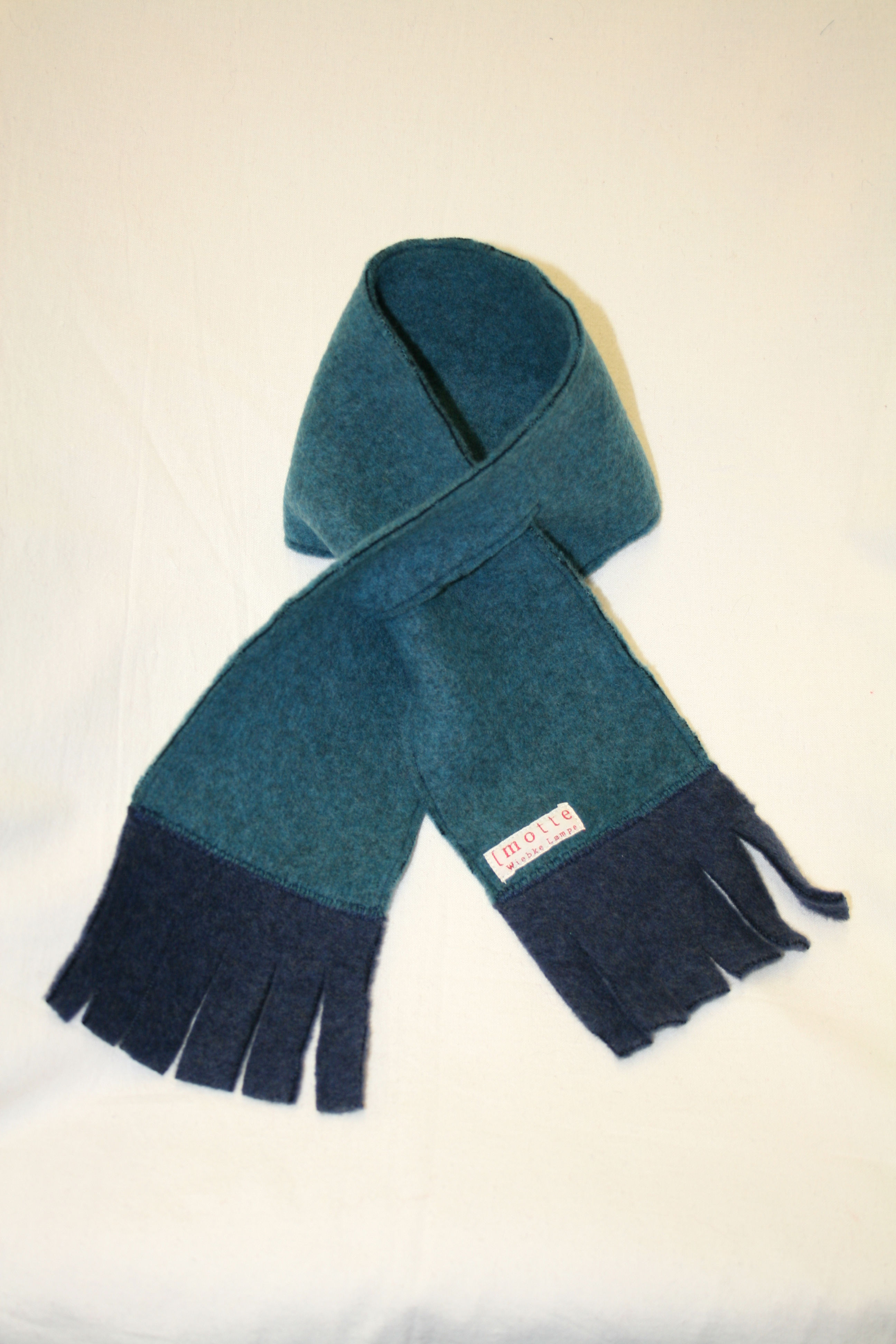 Schal aus Wolle (Merinowolle-Fleece), petrol