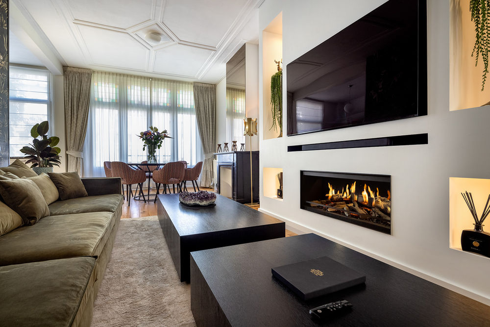 Cheminée électrique, foyer Kalfire hologramme, Flamme Concept Sorgues à coté d'Avignon dans le Vaucluse (84) , près de Carpentras, Cavaillon , 84800, cheminée design et contemporaine