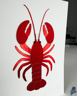 Single Greeting Card_Red Maine Lobster_Upclose_Mainely Cards LLC