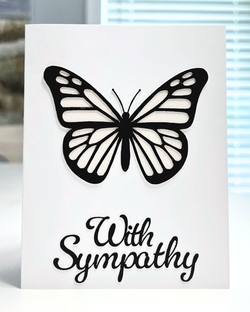 Black & White Butterfly Sympathy Greeting Card