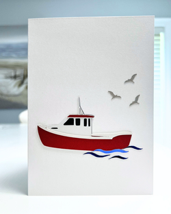 Lobster Boat at Sea Greeting Card