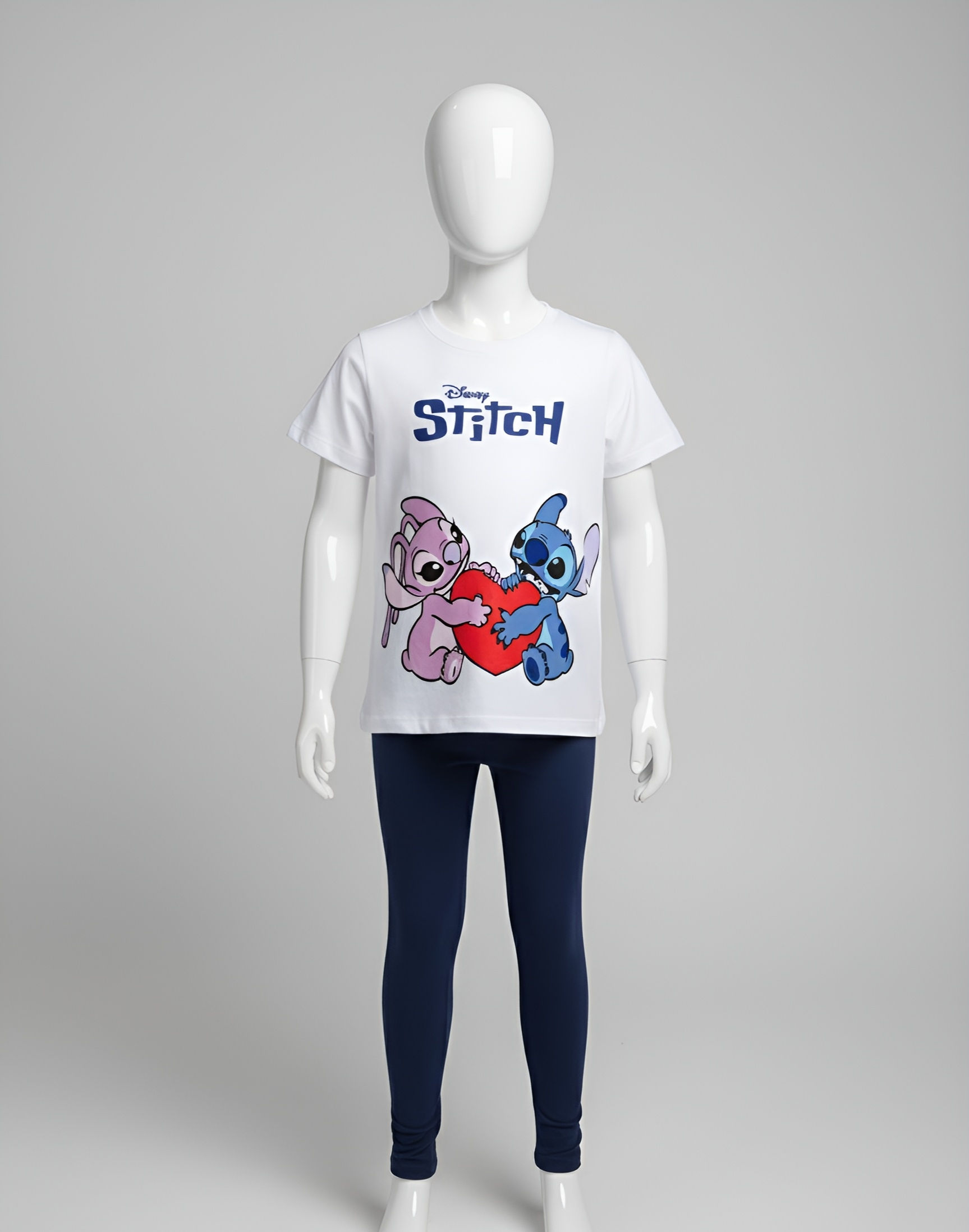 Camisa Stitch Juvenil Estilo B1-STI-T047T Blanco