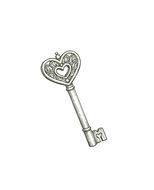 hand drawn sketch of a heart shaped key