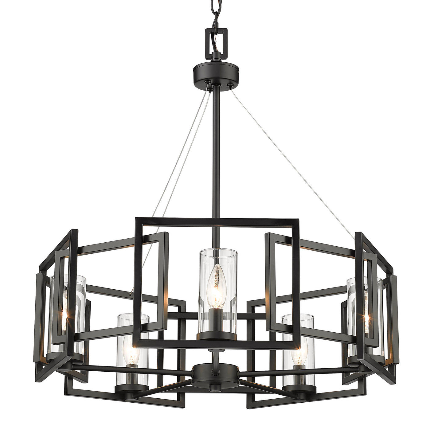 Marco 5-light Chandelier in Matte Black 6068-5 BLK BY GOLDEN LIGHTING