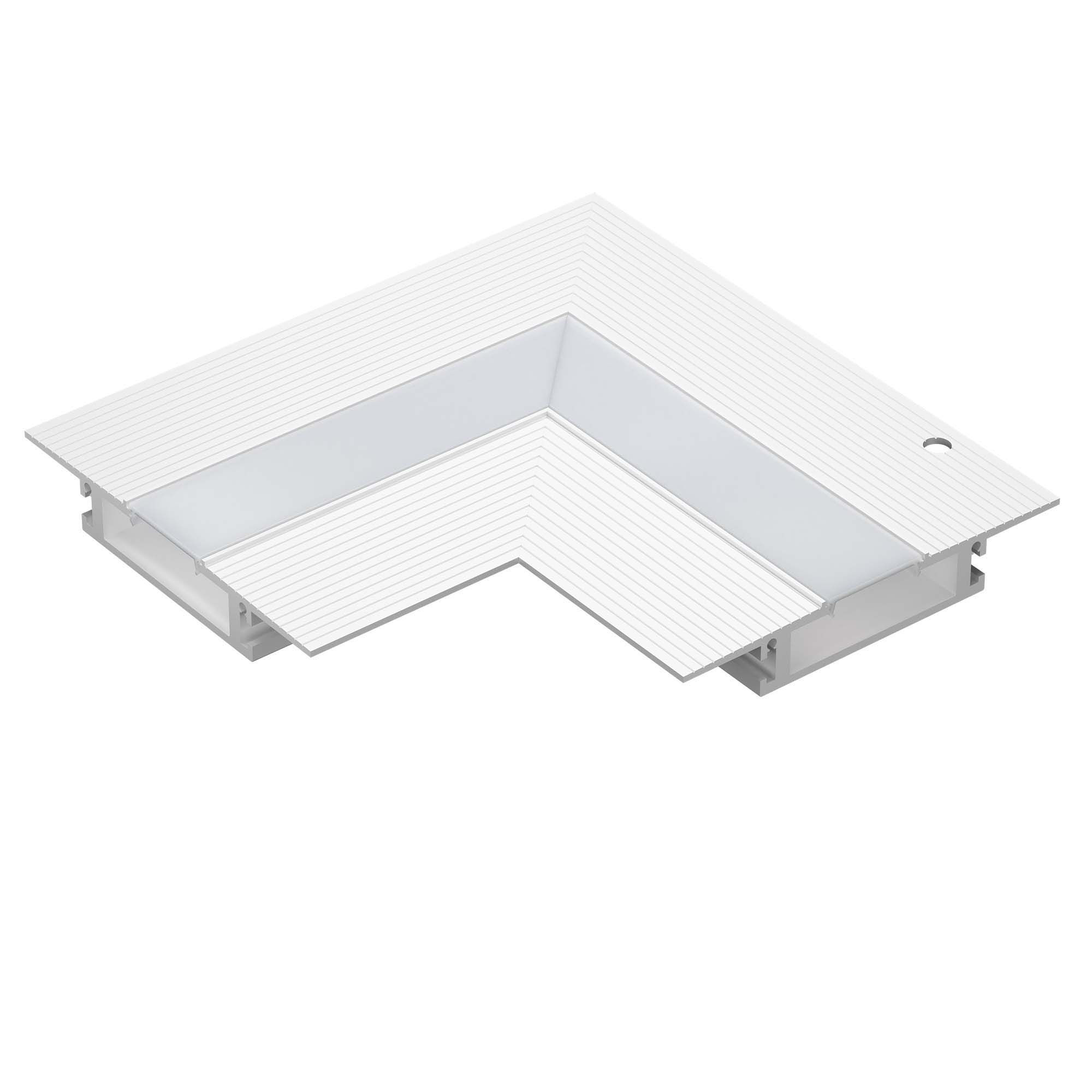 Symmetrical Recessed Channel Lateral Corner- LED-T-CTC1-WT