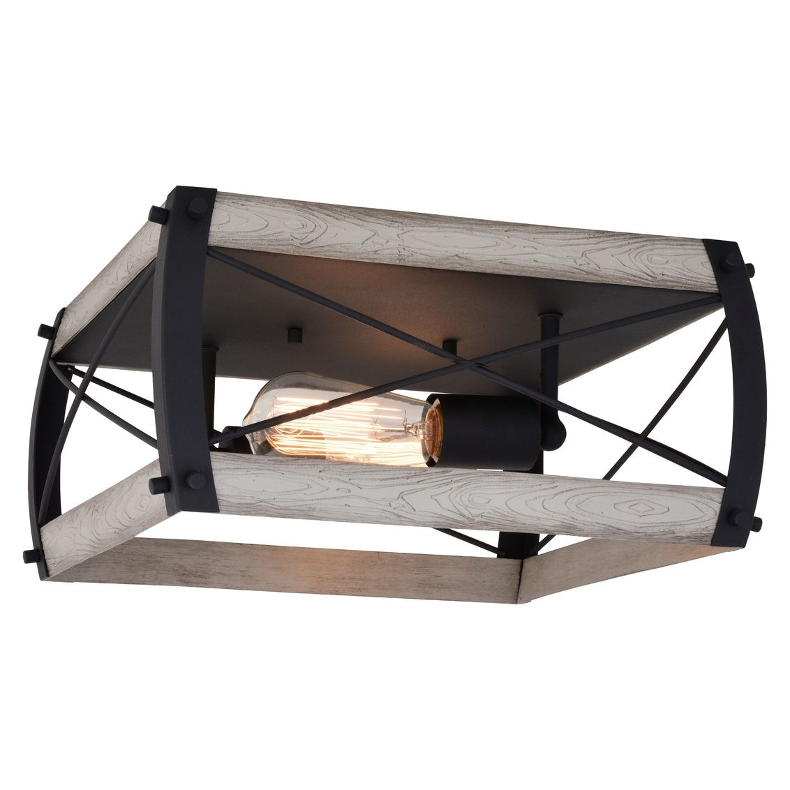 Montclare 13.5-in. 2 Light Flush Mount Textured Black C0254 BY VAXCEL