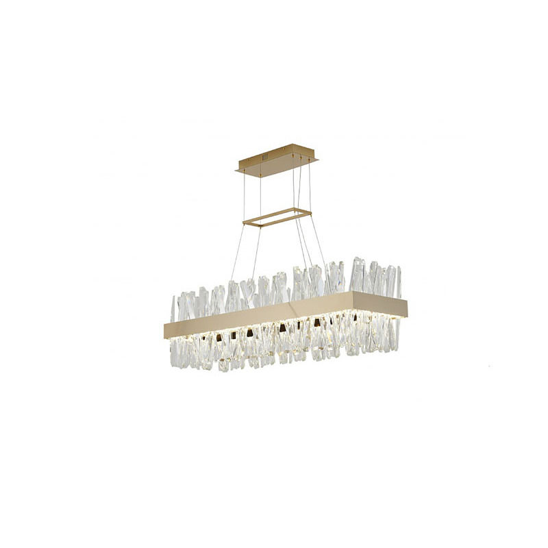 40'' RECTANGULAR GOLD FRAME CHANDELIER LX61C40G By Bethel International