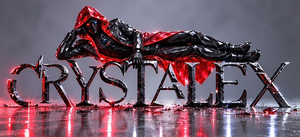 Banner Coming Soon του CRYSTALEX με κρυστάλλινα γράμματα