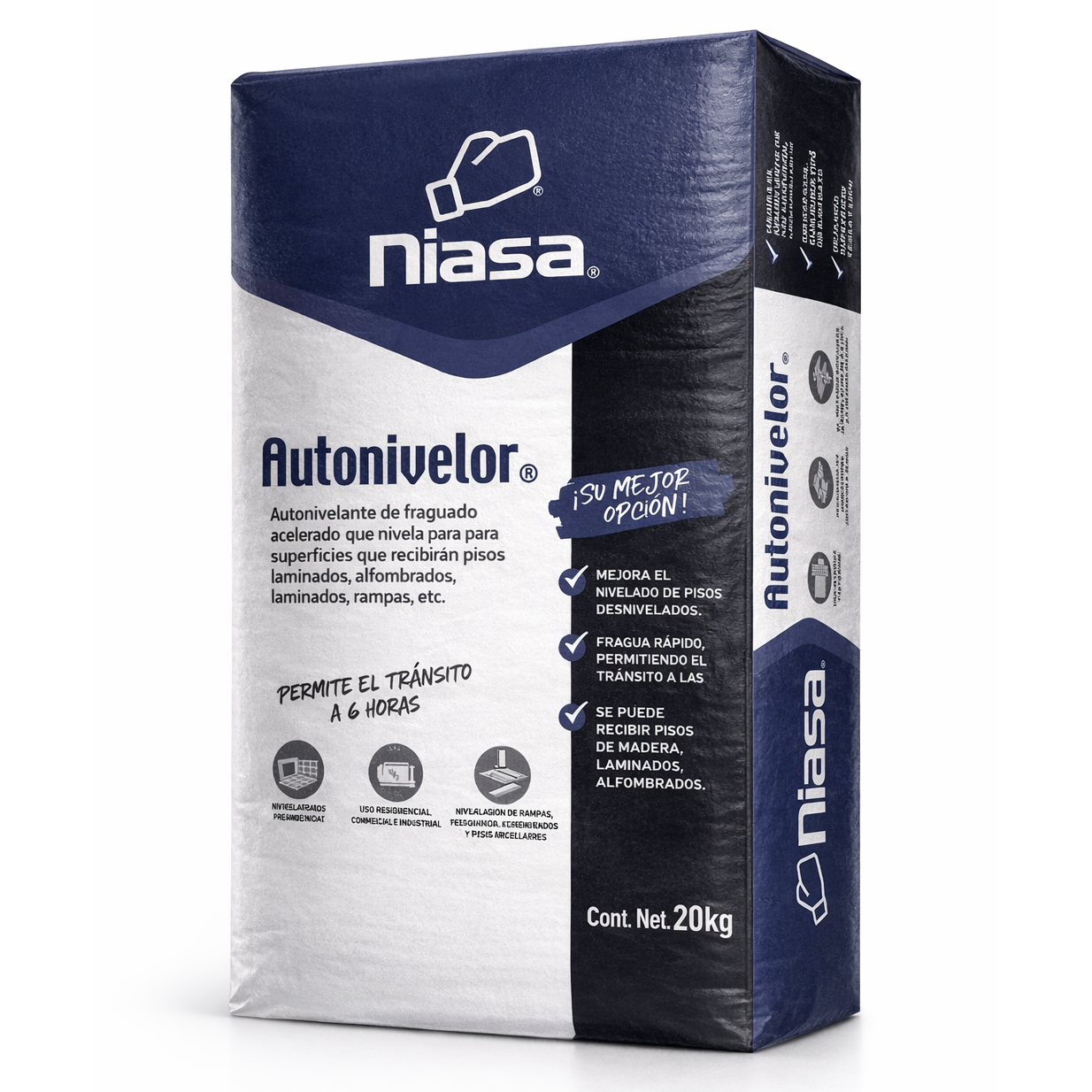 AUTINIVELOR NIASA 25 KG | MORTERO AUTONIVELANTE