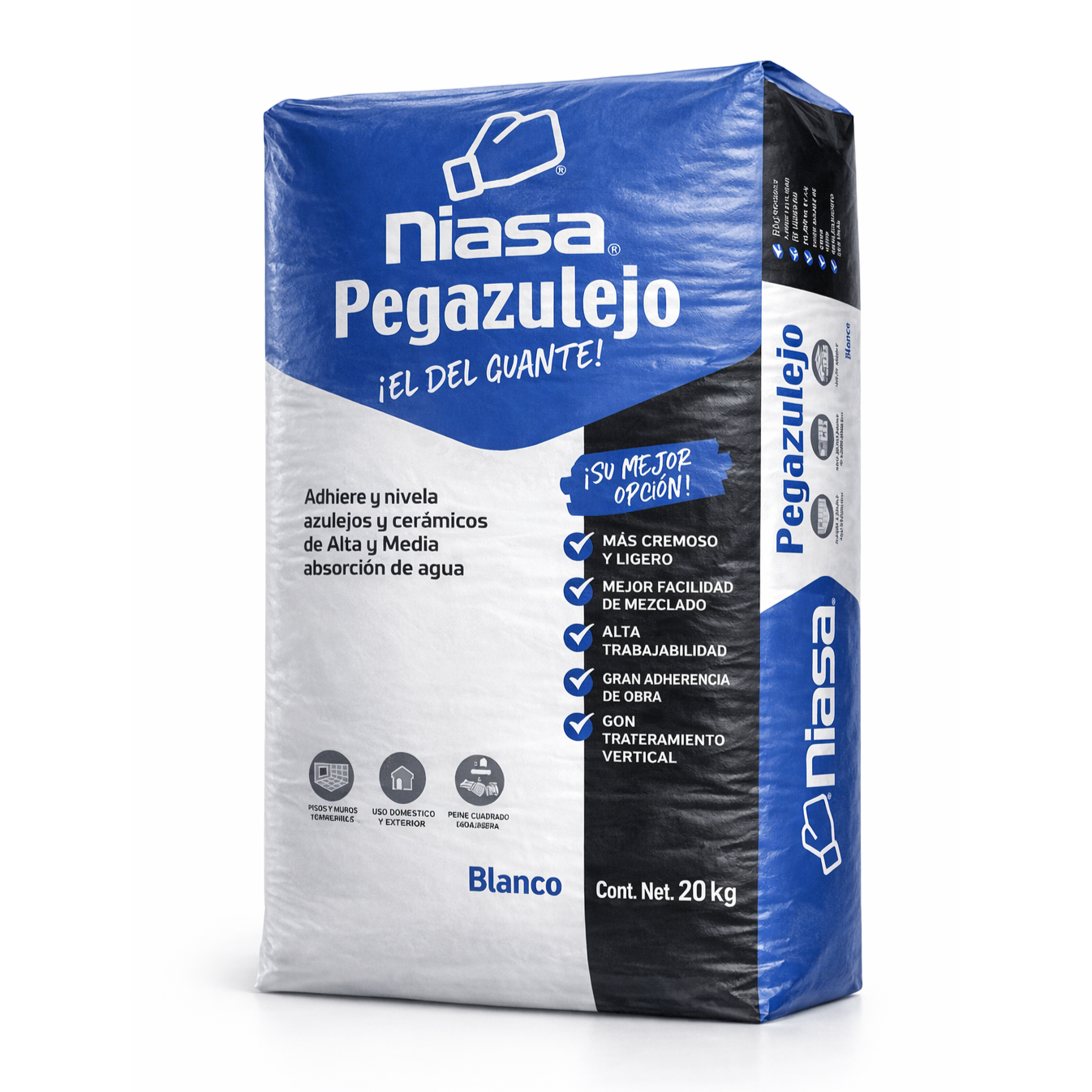 PEGAZULEJO BLANCO NIASA 20 KG | TONELADA