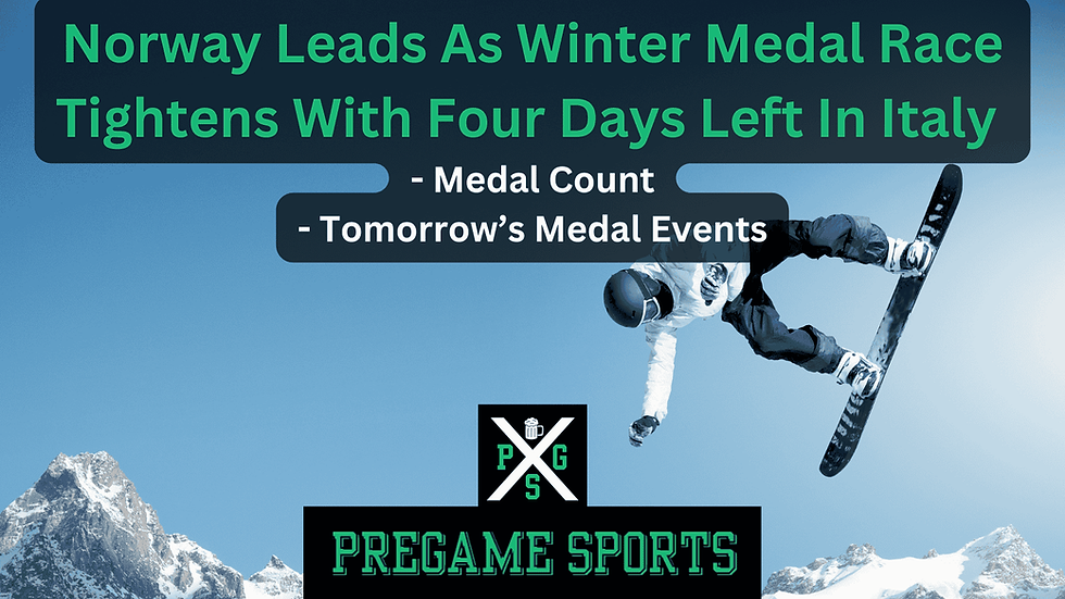 Norway Leads As Winter Medal Race Tightens With Four Days Left In Italy