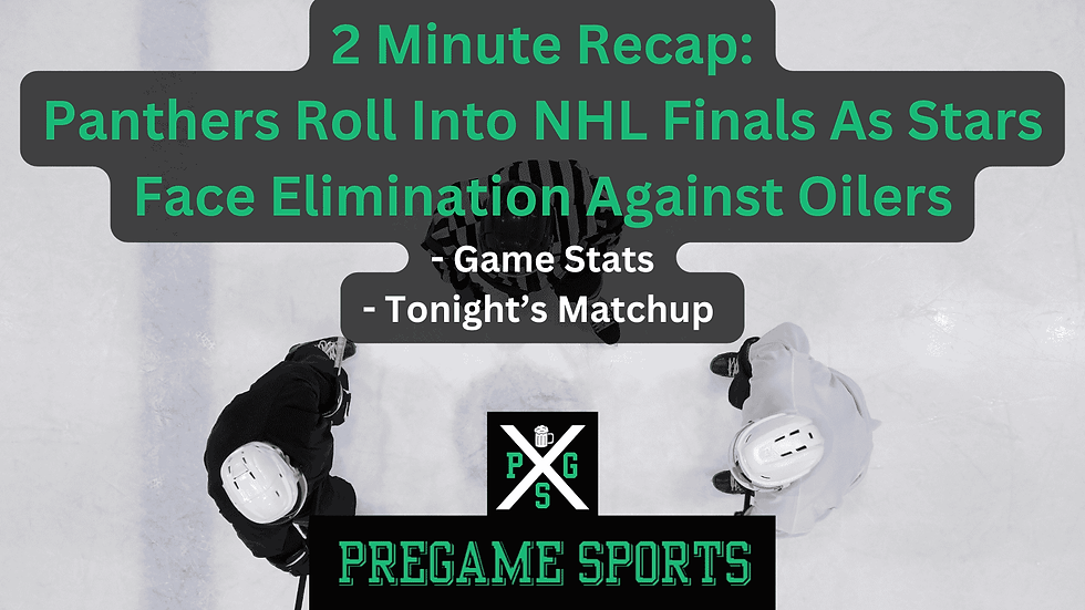 Panthers Roll Into NHL Finals As Stars Face Elimination Against Oilers Tonight