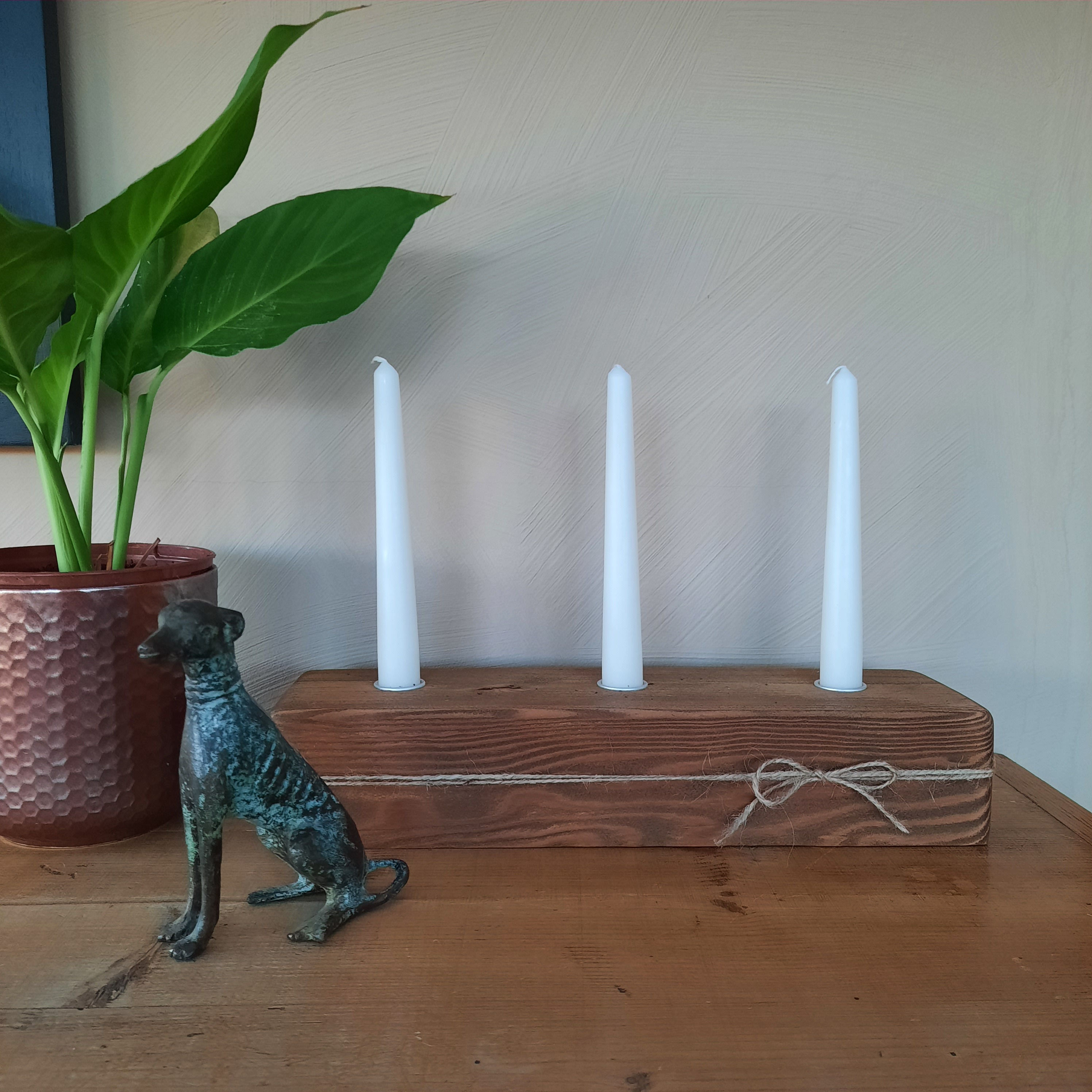 Wooden Block Candle Holder