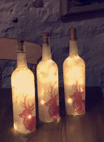 Decoupage a light bottle workshop