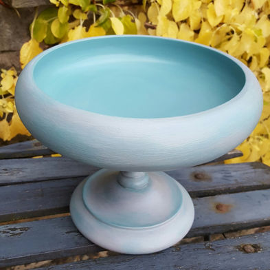 Wooden bowl painted with Frenchic Anguilla  and Grey Pebble