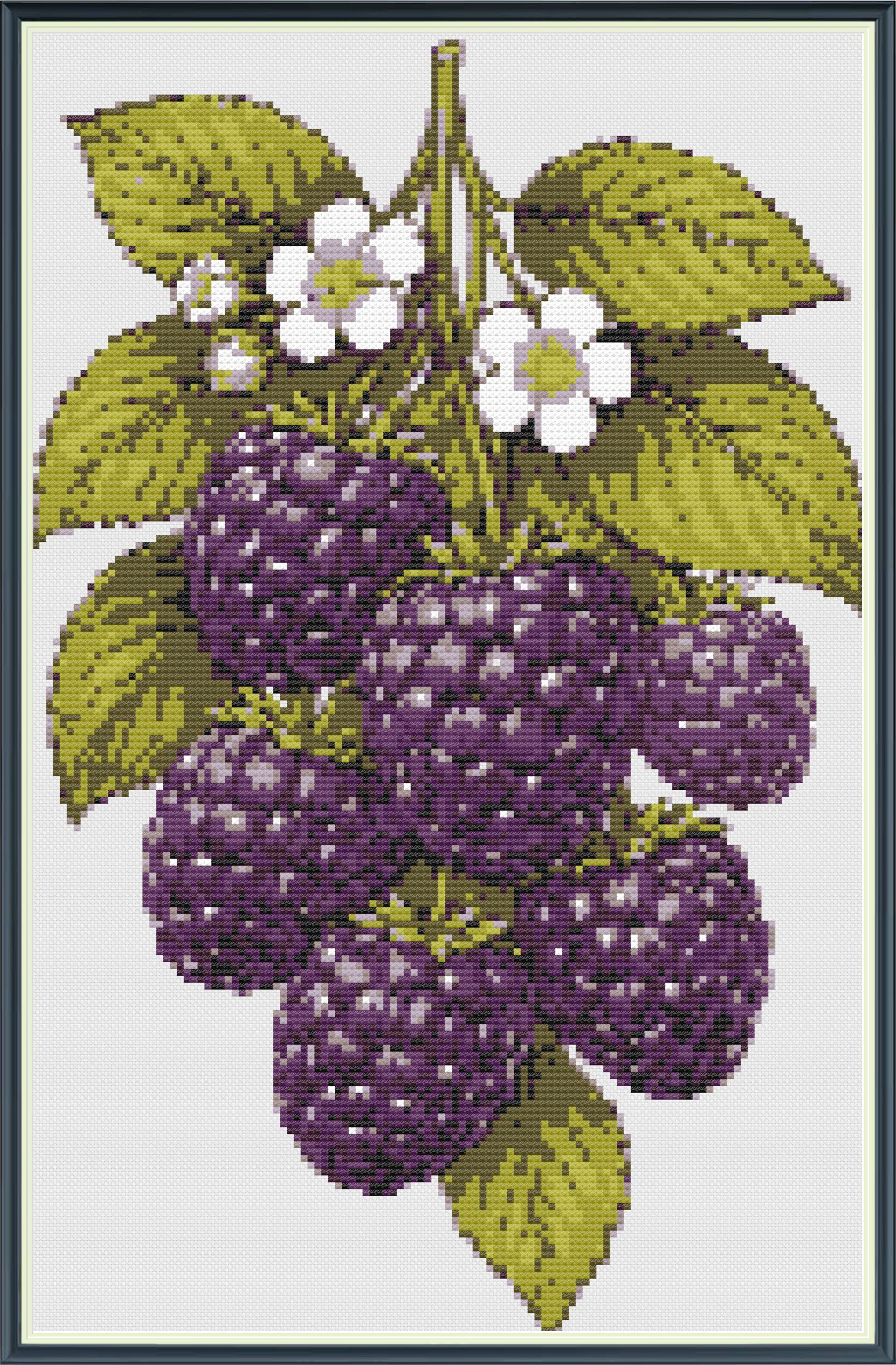 Vintage Blackberries Needlepoint Digital Chart