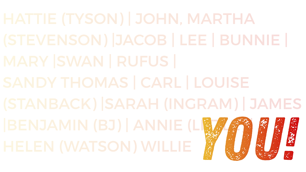 Hattie (Tyson) John, Martha (Stevenson) Jacob Lee Bunnie Mary Swan Rufus Sandy Thoma