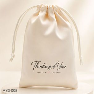 נרתיק בד עם הדפס כיתוב Thinking of you