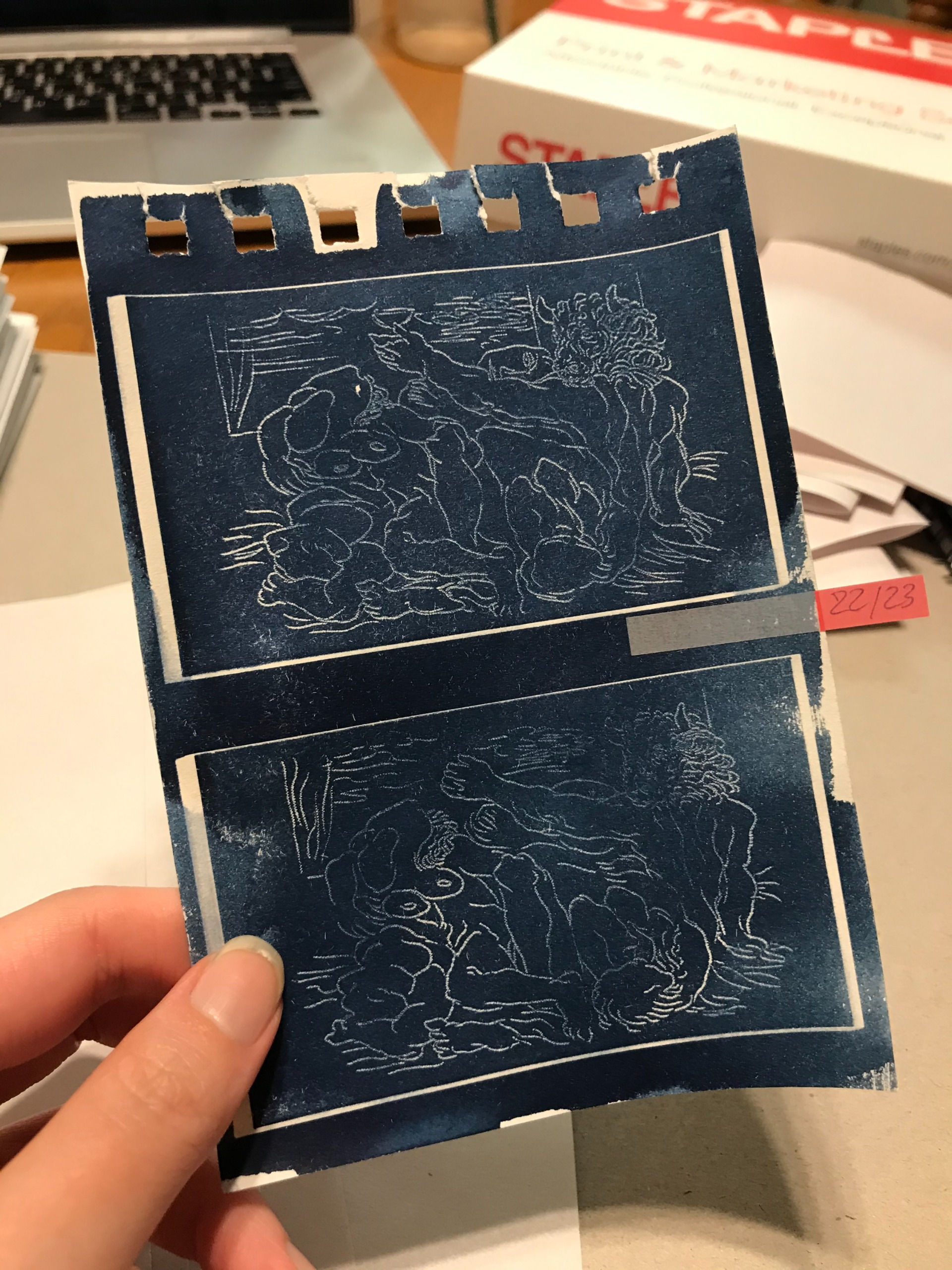 Eyes and Horns *Cyanotype 결과