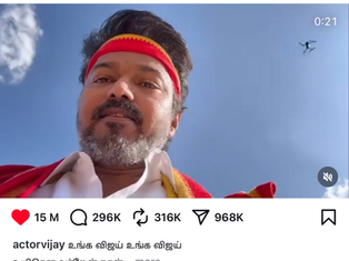 VIJAY Creates History! First Indian Actor Politician with 15M+ Instagram Likes