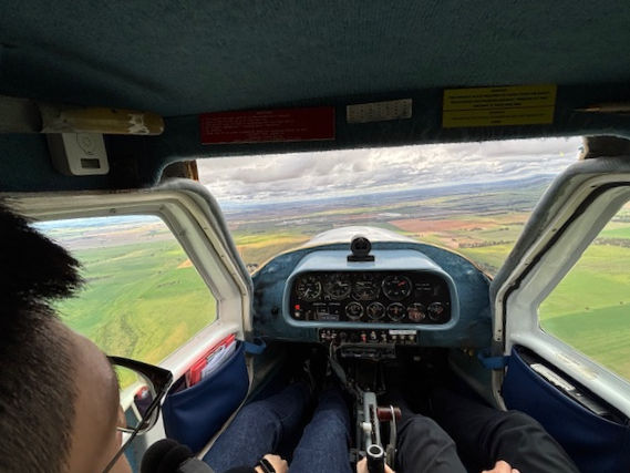 Student in cockpit 1
