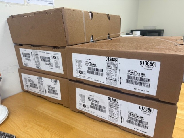 Chicken included in food boxes