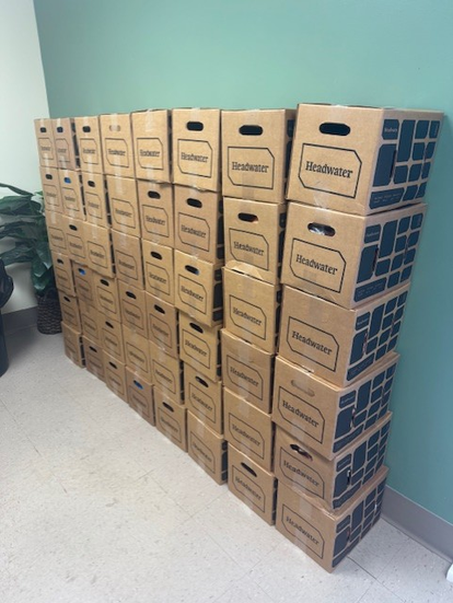 Food boxes ready for Newark community members