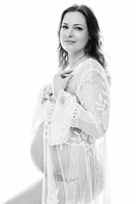 Zwangerschapsfoto zwart-wit