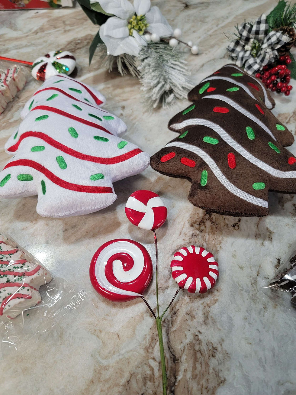 Thumbnail: Kawaii Christmas Tree Cake Plush | Chocolate & White | Christmas Holiday Pillow