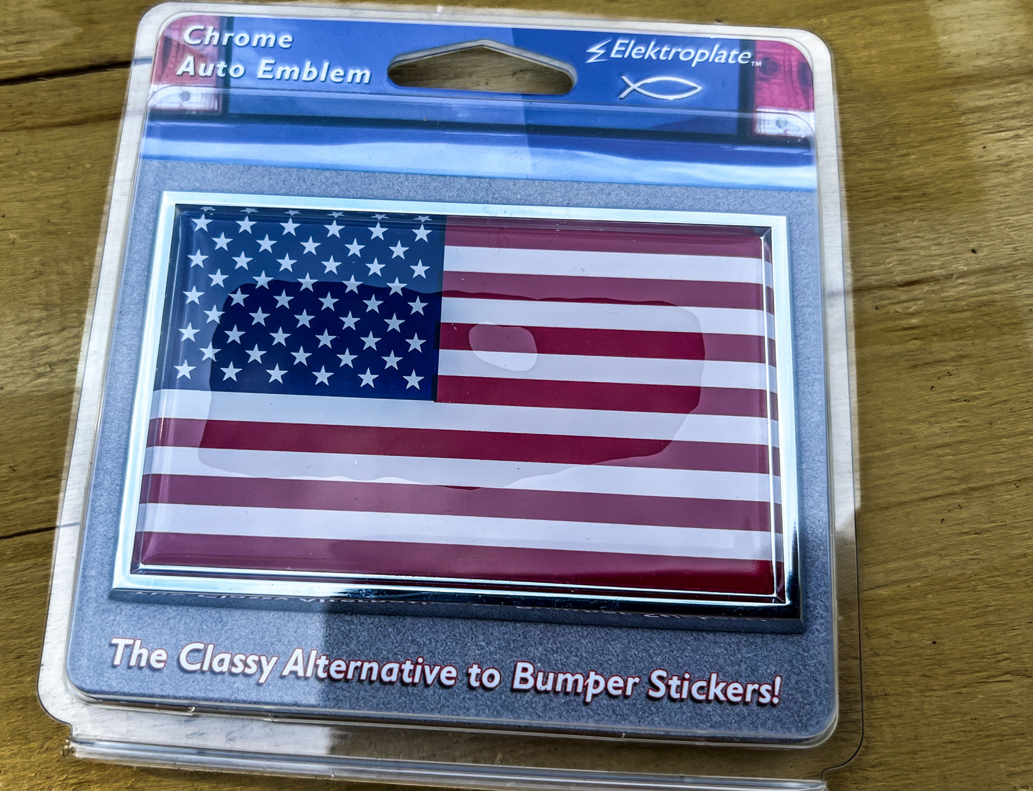 American Flag Chrome Self Stick Suitable for Vehicle Applications