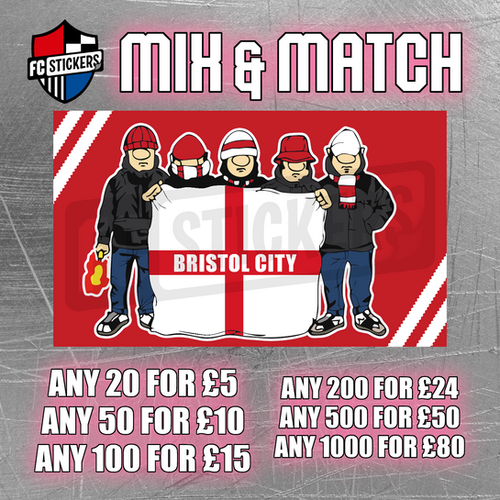 Bristol City Flag Hooligans FC STICKERS bristol-city-flag-hooligans-fc-stickers