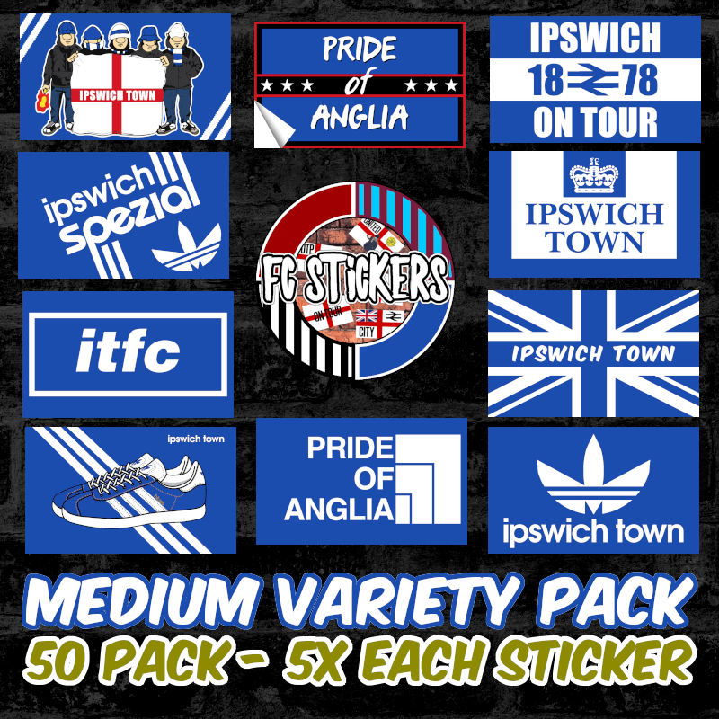 Ipswich Town Medium Variety Pack (50 stickers)