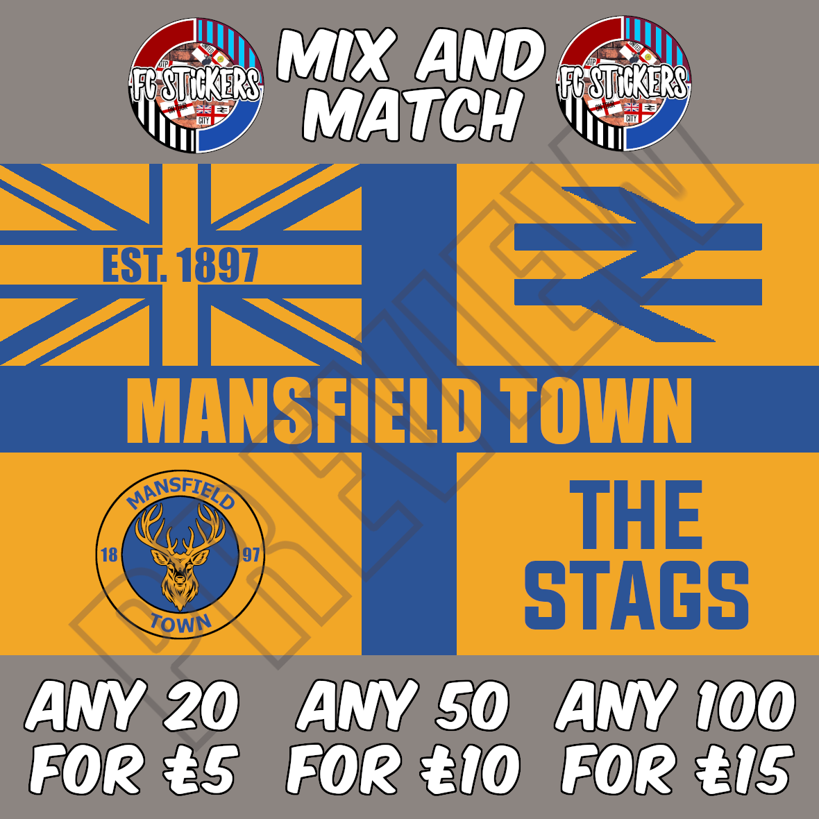 Mansfield Town St. George Yellow & Blue