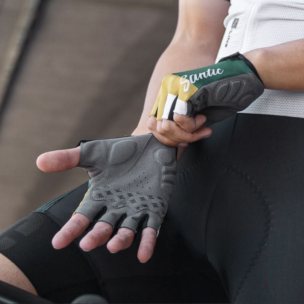 Santic Landy Gloves Dark Green