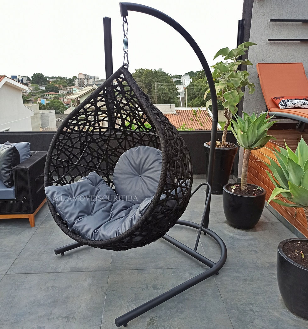 Balanço suspenso em corda náutica para área externa, varanda, área gourmet