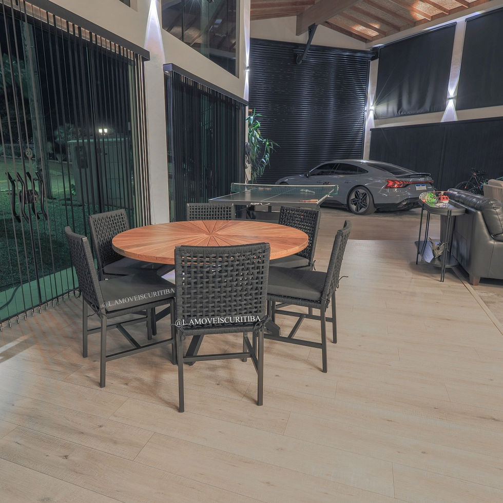 Mesa e cadeira em alumínio e corda náutica para área externa, varanda, sacada e área gourmet.
Móveis para área externa