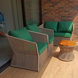 Conjunto Sofa e poltrona em corda náutica para área externa, varanda, sacada, área gourmet.