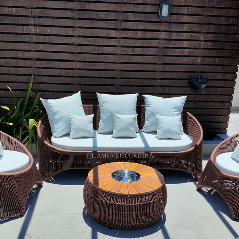 Conjunto de poltrona e sofá moon para área externa