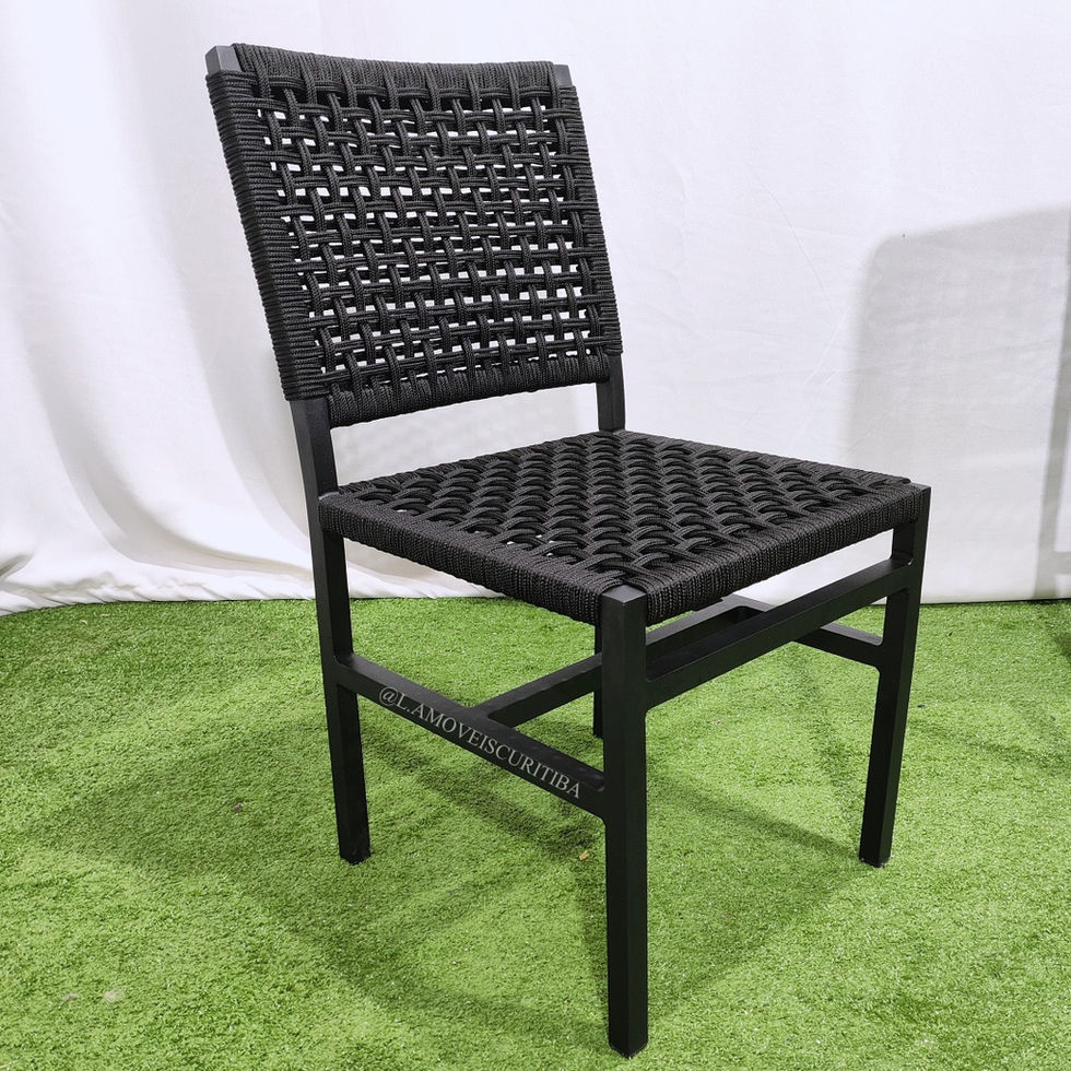 Mesa e cadeira em alumínio e corda náutica para área externa, varanda, sacada e área gourmet.
Móveis para área externa