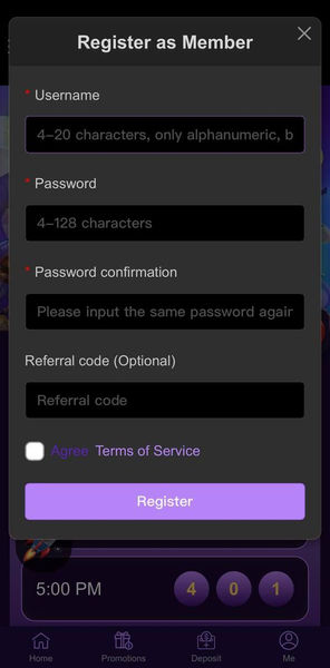 LottoPanalo register