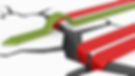Green arrow overcomes a gap, while red arrows fall into it. Background shows a cracked surface, symbolizing overcoming challenges.