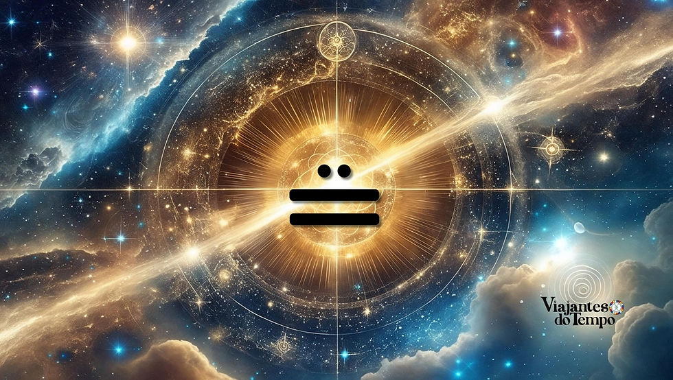 Imagem cósmica representando o Tom Cristal da Lua Espectral no Sincronário das 13 Luas. O glifo do Tom 12 aparece em destaque no centro de um vórtice de luz dourada, cercado por espirais e galáxias em tons azulados e dourados. Ao fundo, estrelas e nebulosas em um céu celestial. No canto inferior direito, o logo “Viajantes do Tempo”.