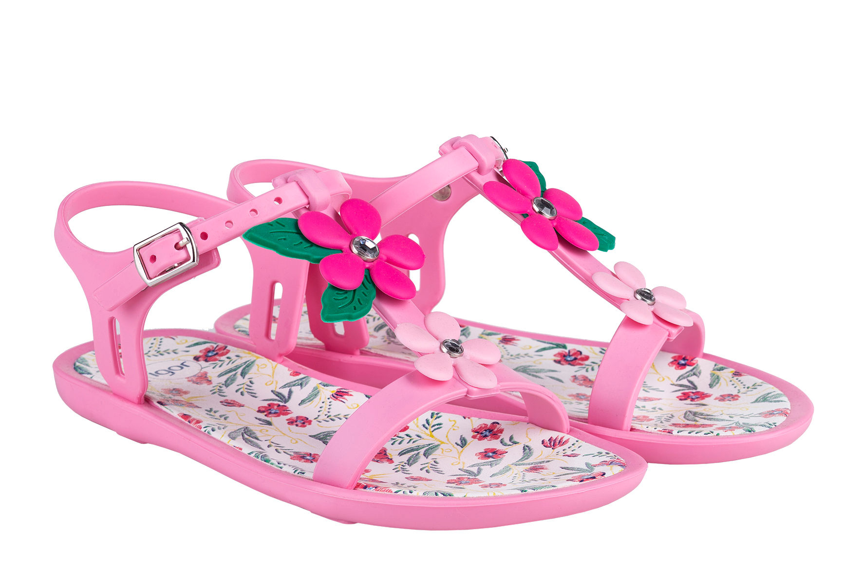 Sandalia Tricia Floral Rosa