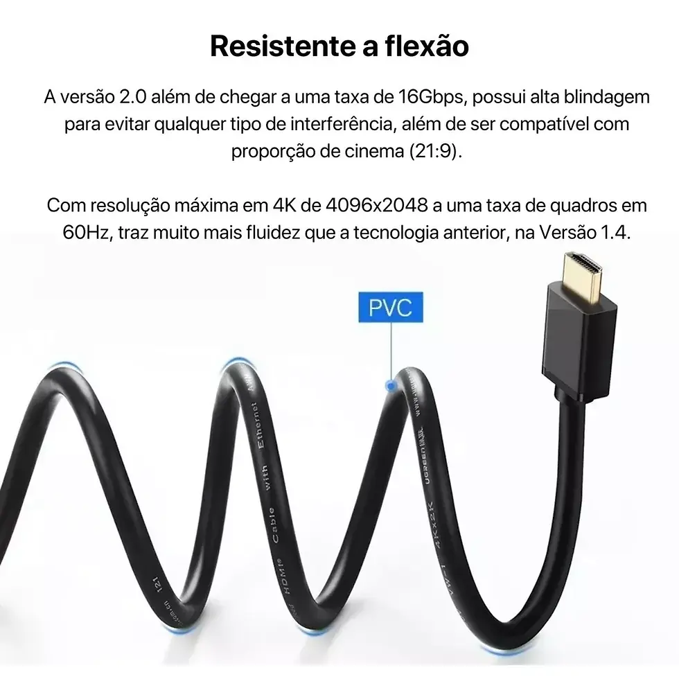 Miniatura: Cabo HDMI 2.0 60hz 5 Metros
