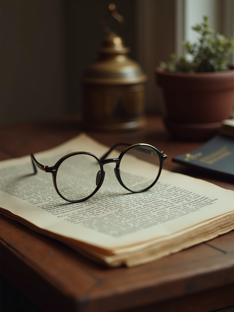 A collection of historic documents and period eyewear reflecting the upcoming guest lecture theme.