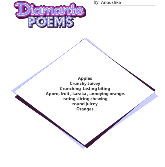 Diamante poem examples for students picture