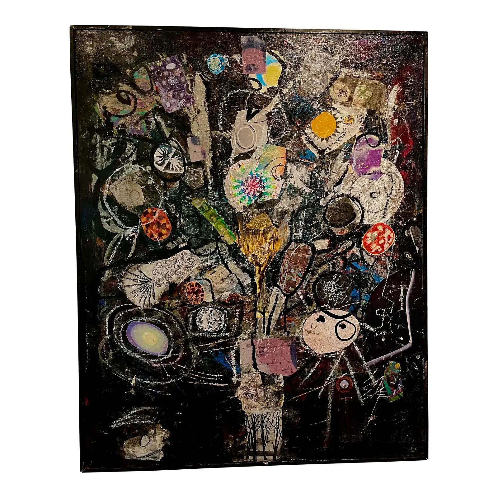 “Sunlight Fills the Void” Contemporary Abstract Expressionist Mixed-Media Painti